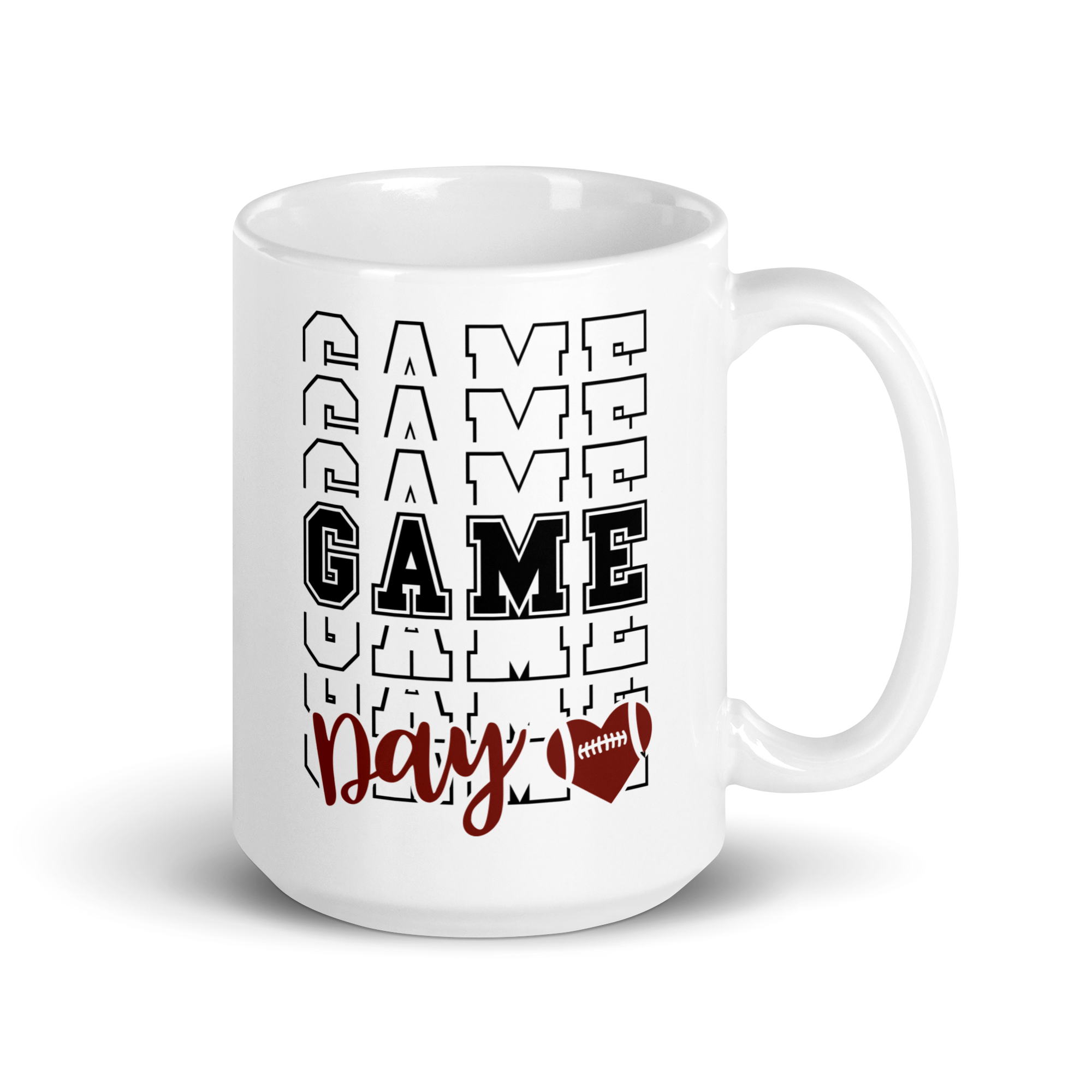 Football Game Day White glossy mug