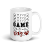 Football Game Day White glossy mug