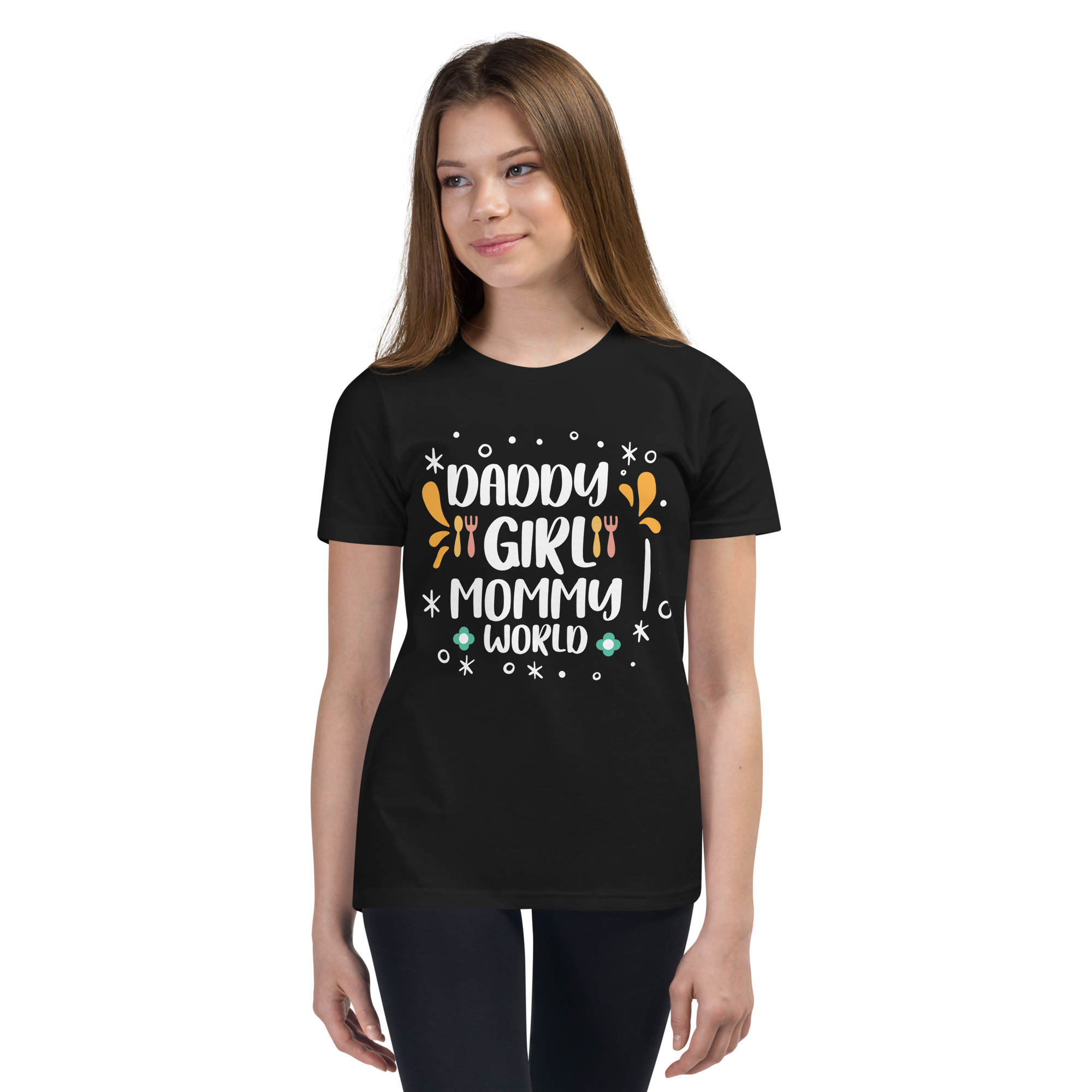 Daddy's girl mommy's world Youth Short Sleeve T-Shirt