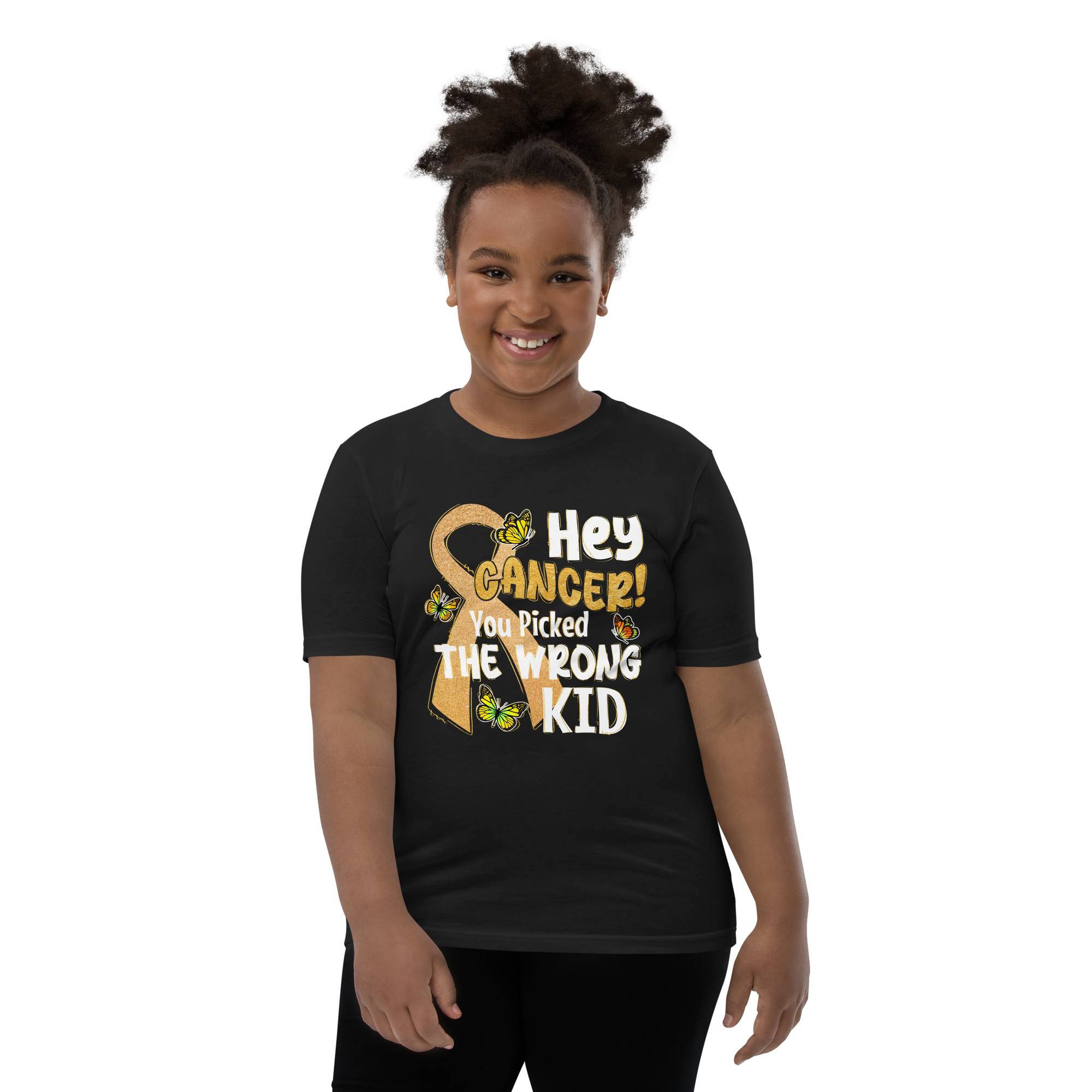 Hey Cancer! You Picked The Wrong Kid Youth Short Sleeve T-Shirt