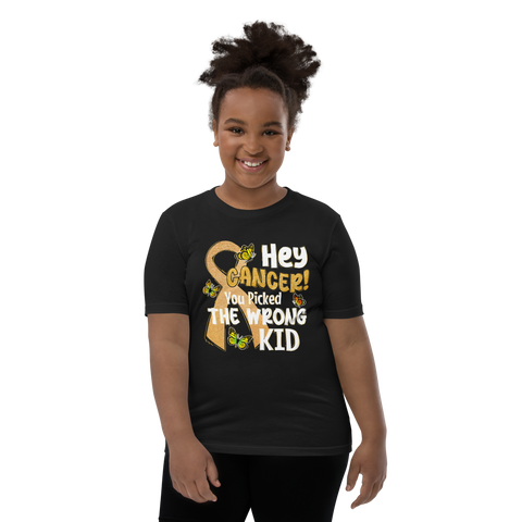 Hey Cancer! You Picked The Wrong Kid Youth Short Sleeve T-Shirt