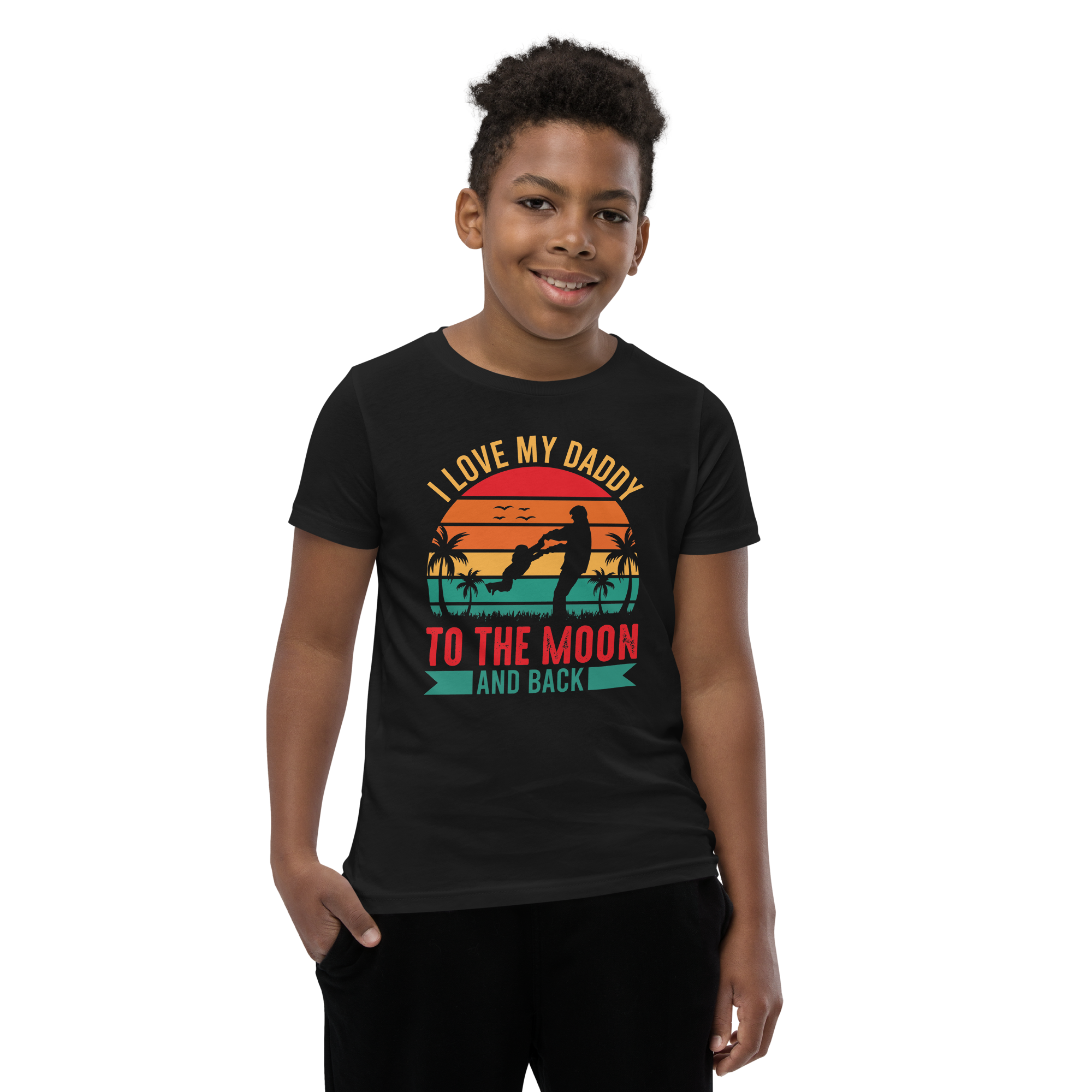 I Love My Daddy To The Moon And Back Youth Short Sleeve T-Shirt