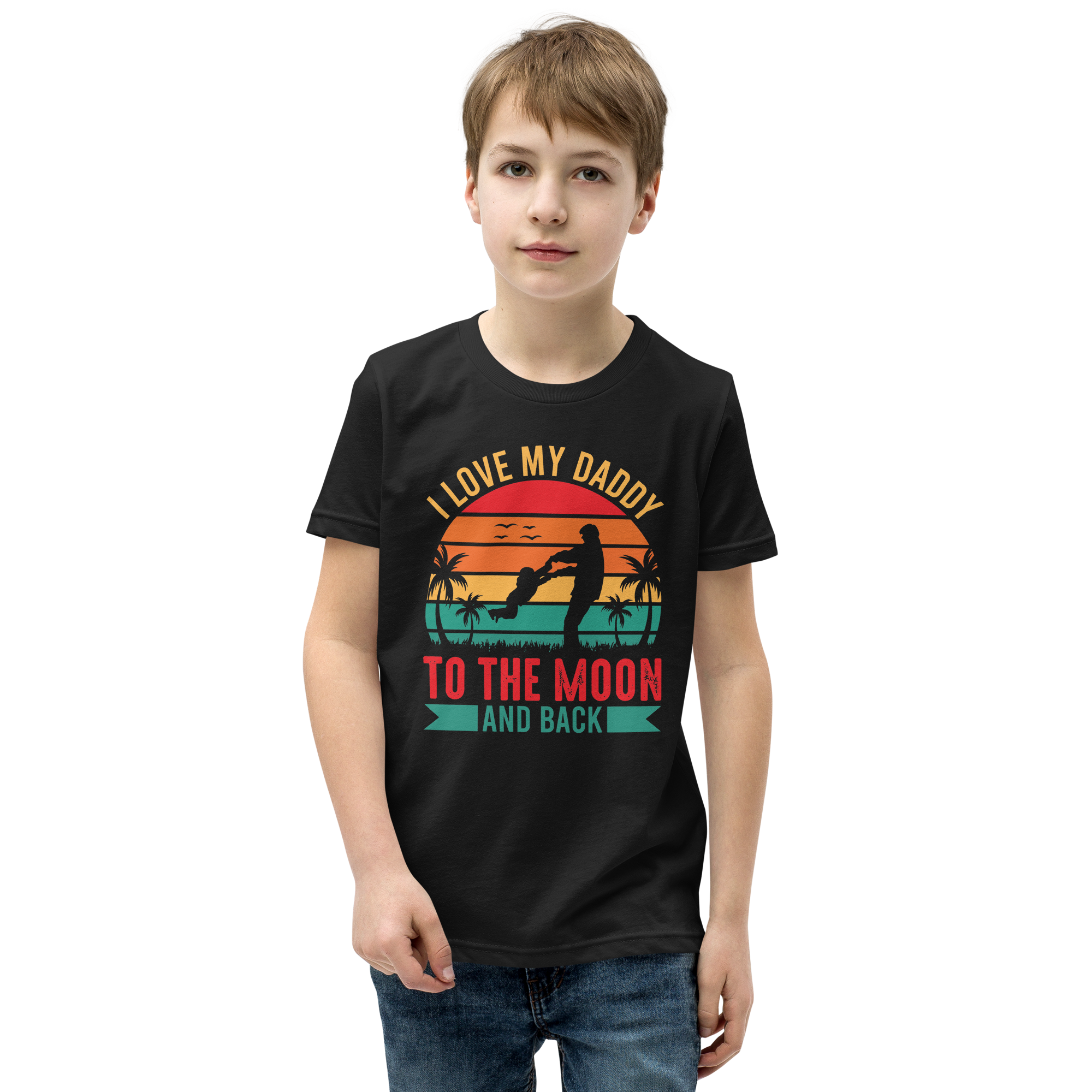 I Love My Daddy To The Moon And Back Youth Short Sleeve T-Shirt