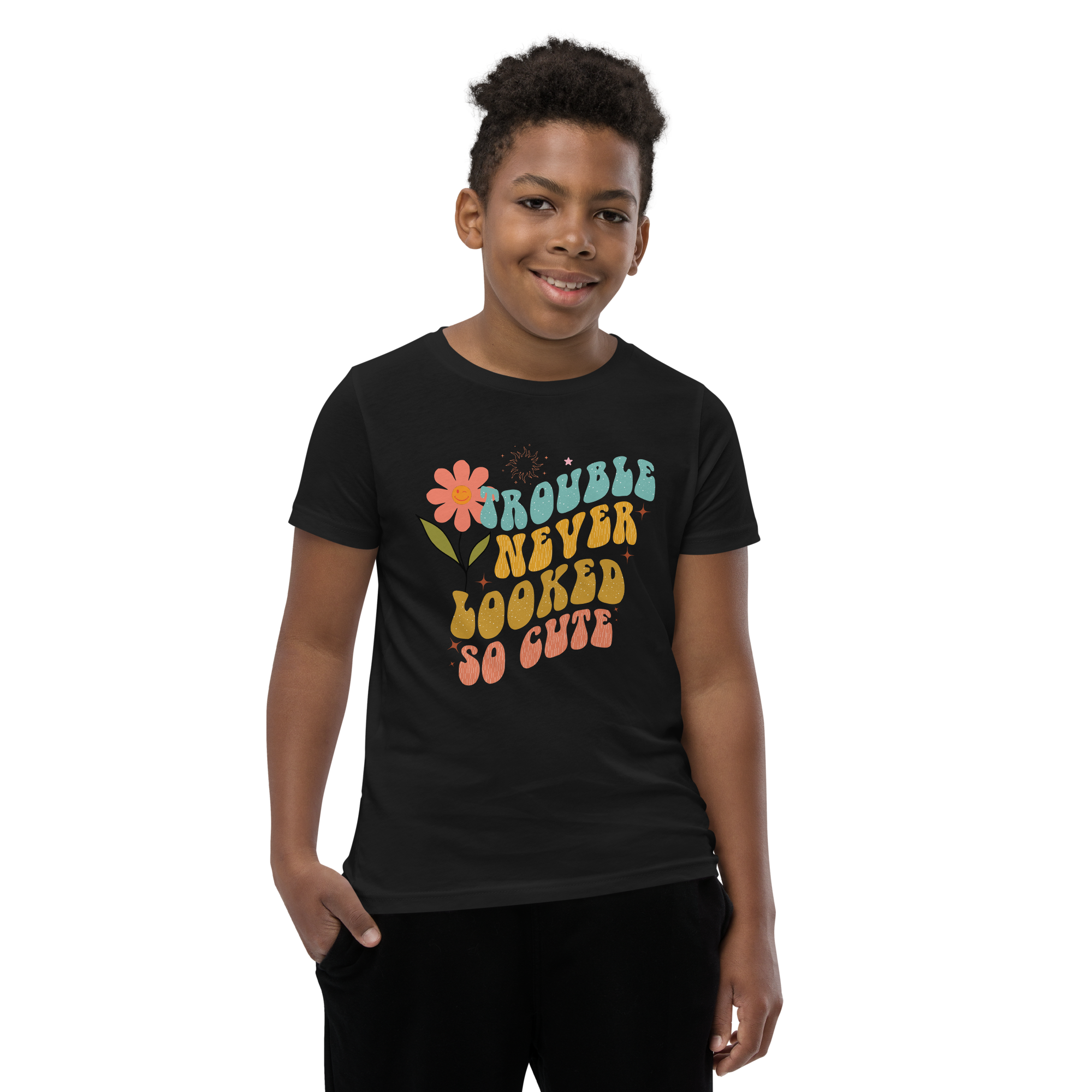 Trouble Never Looked So Cute Youth Short Sleeve T-Shirt