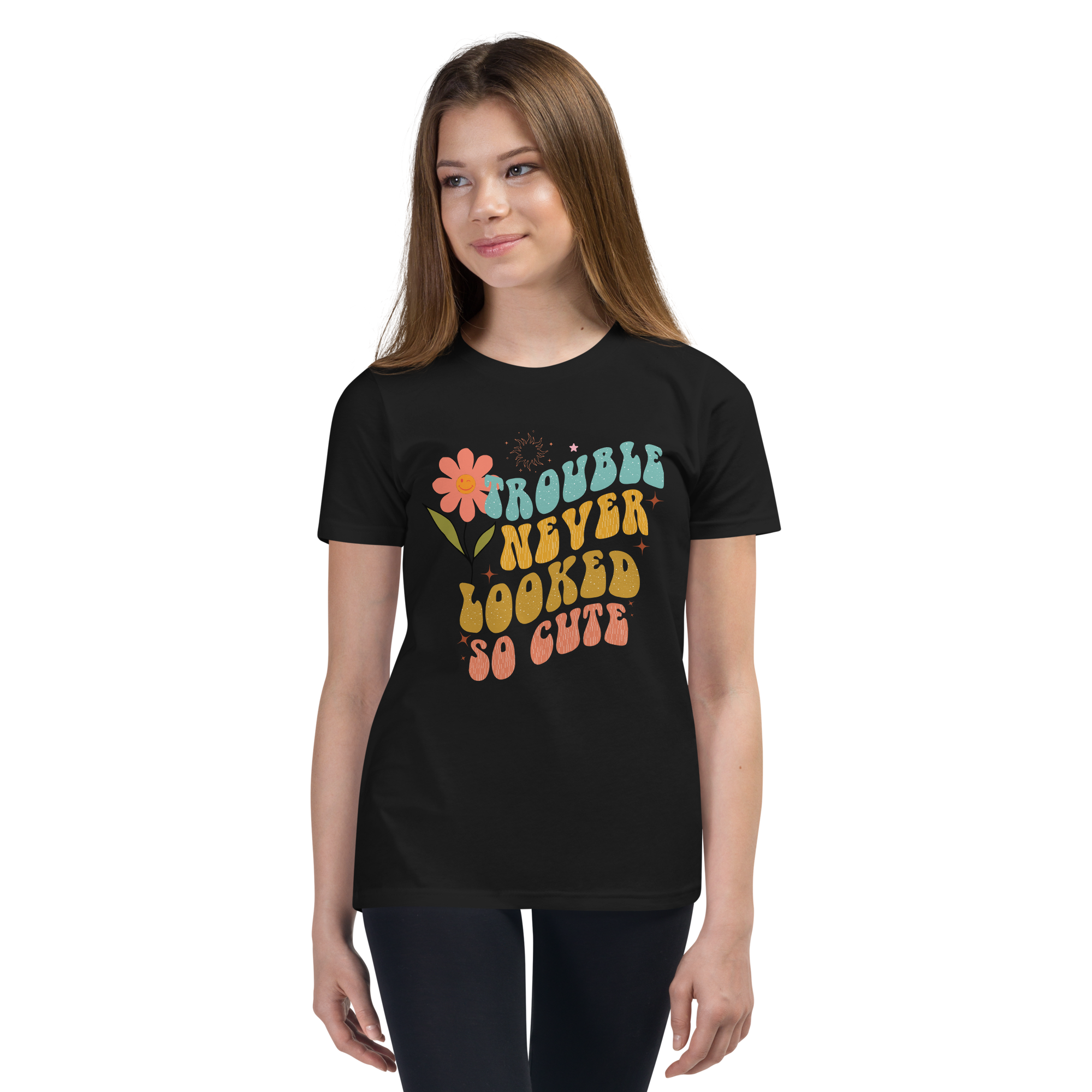 Trouble Never Looked So Cute Youth Short Sleeve T-Shirt