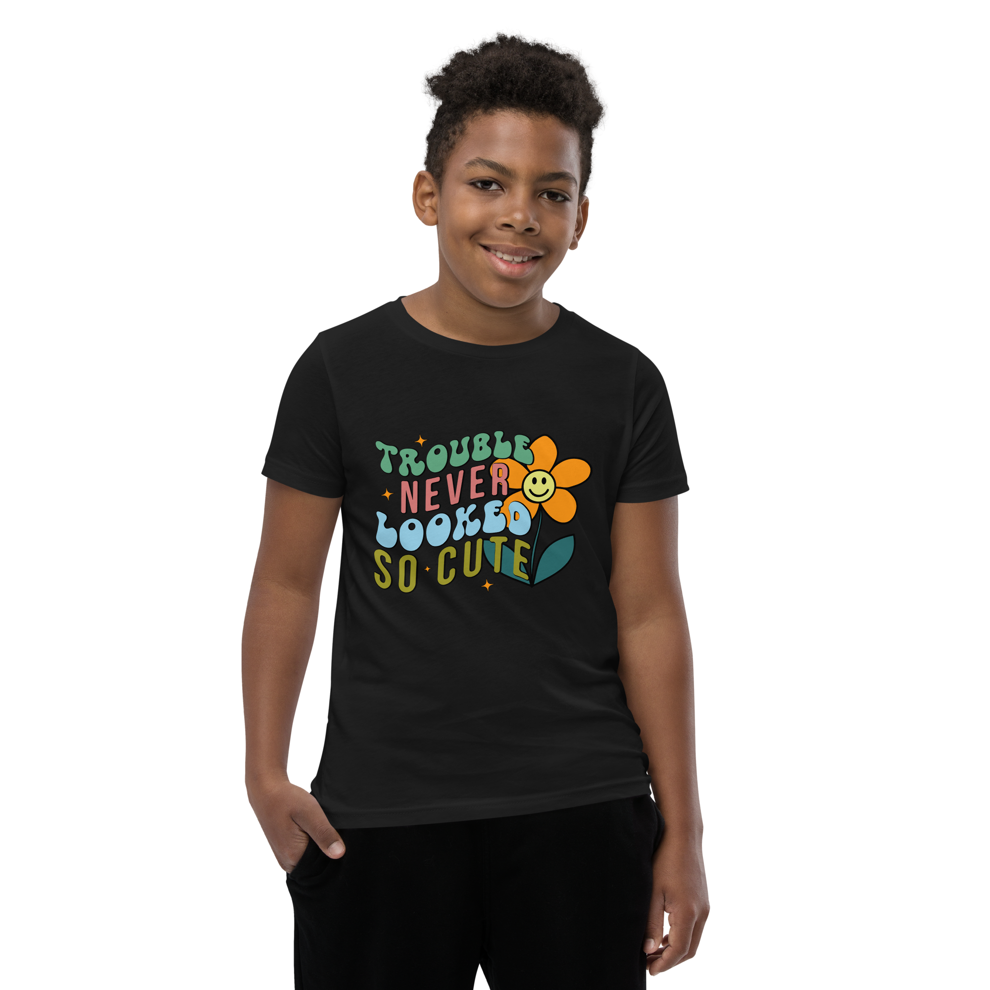 Trouble Never Looked So Cute Youth Short Sleeve T-Shirt