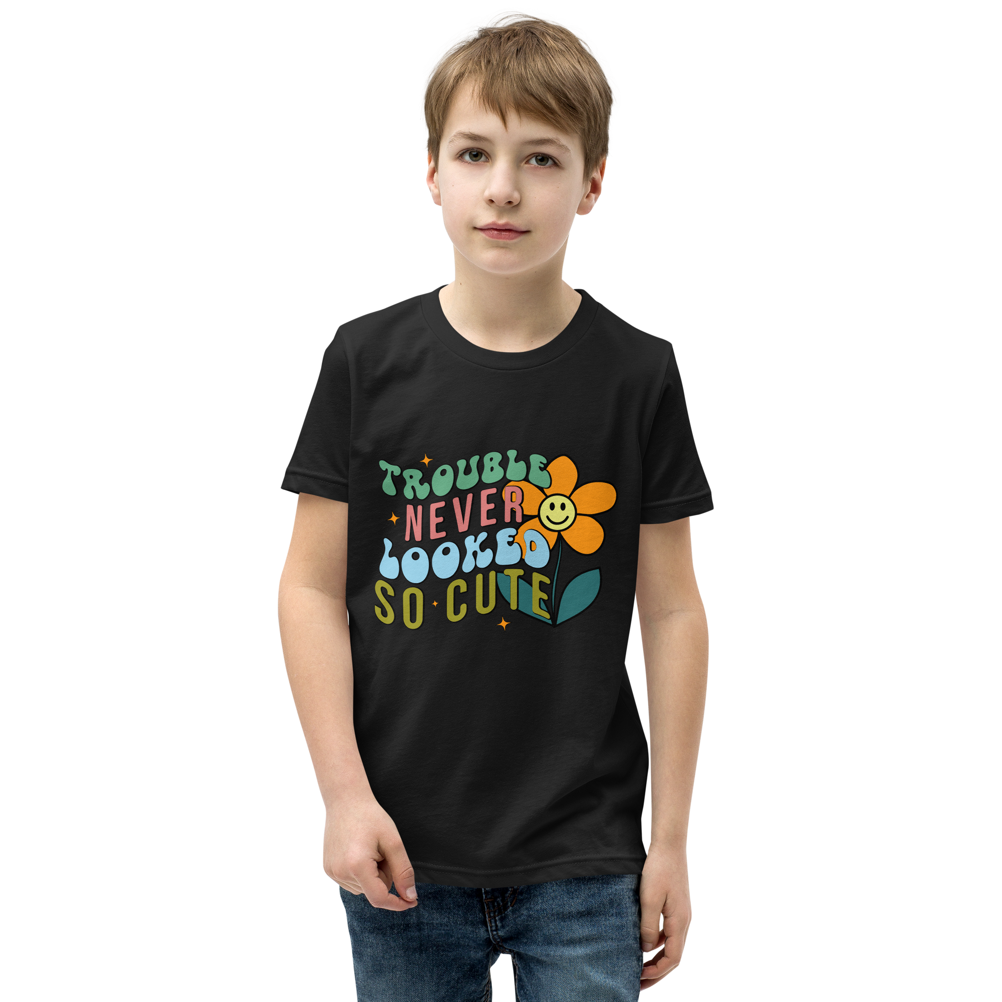 Trouble Never Looked So Cute Youth Short Sleeve T-Shirt