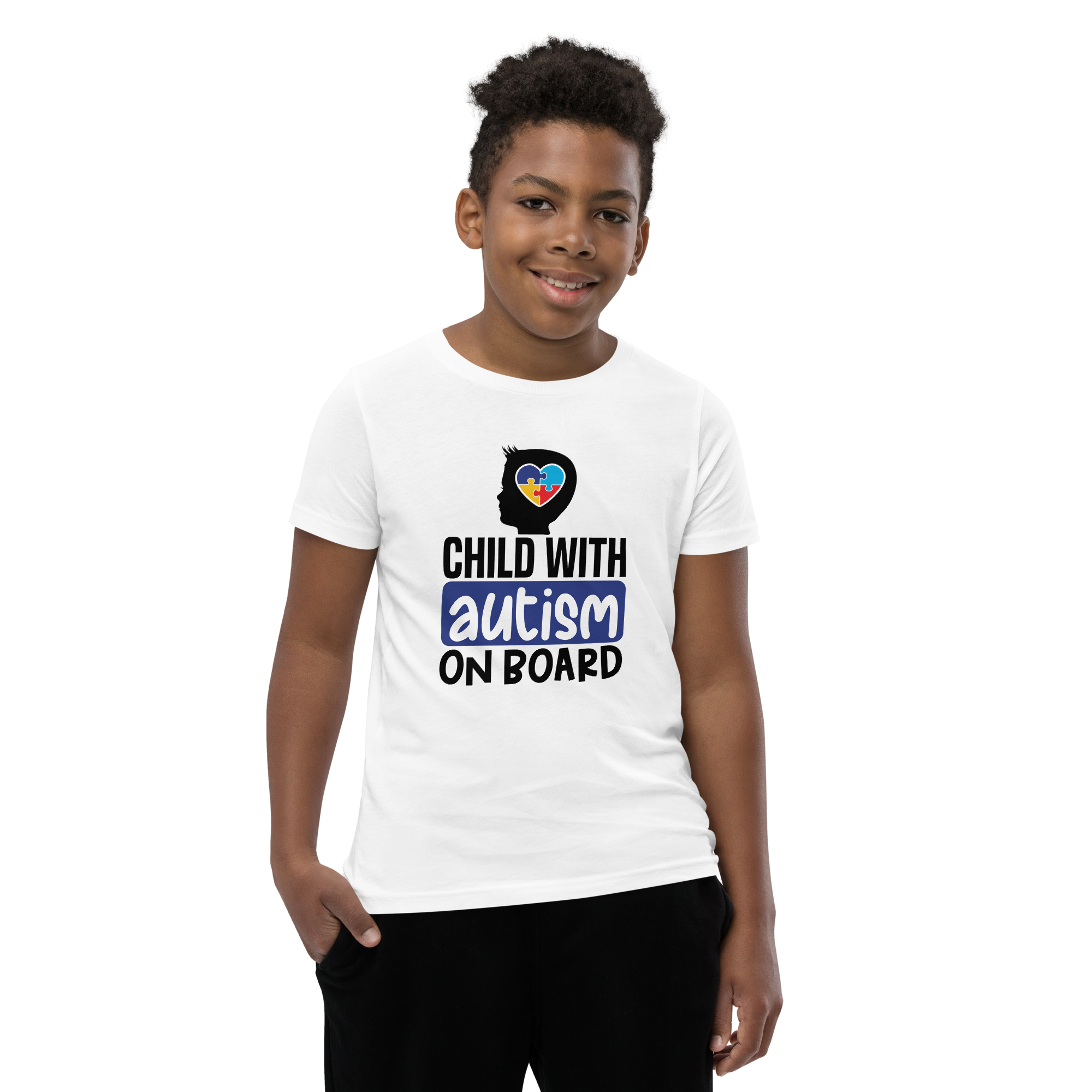 Child With Autism On Broad Youth Short Sleeve T-Shirt