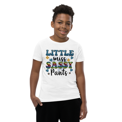 Little Miss Sassy Pants Youth Short Sleeve T-Shirt