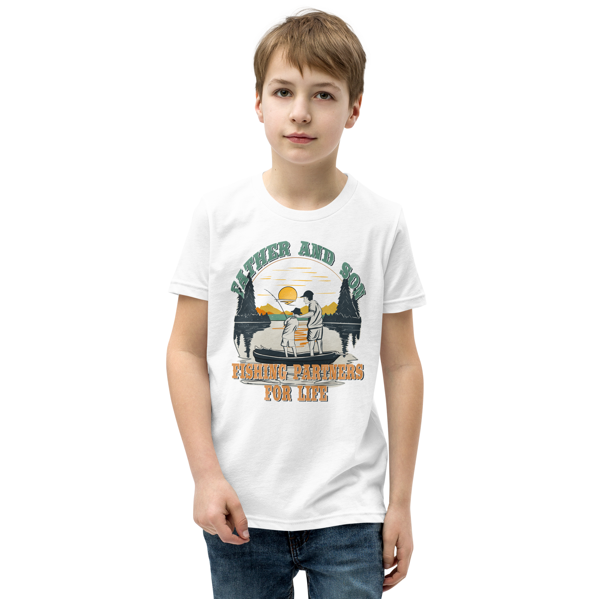 Father And Son Fishing Partners For Life Youth Short Sleeve T-Shirt