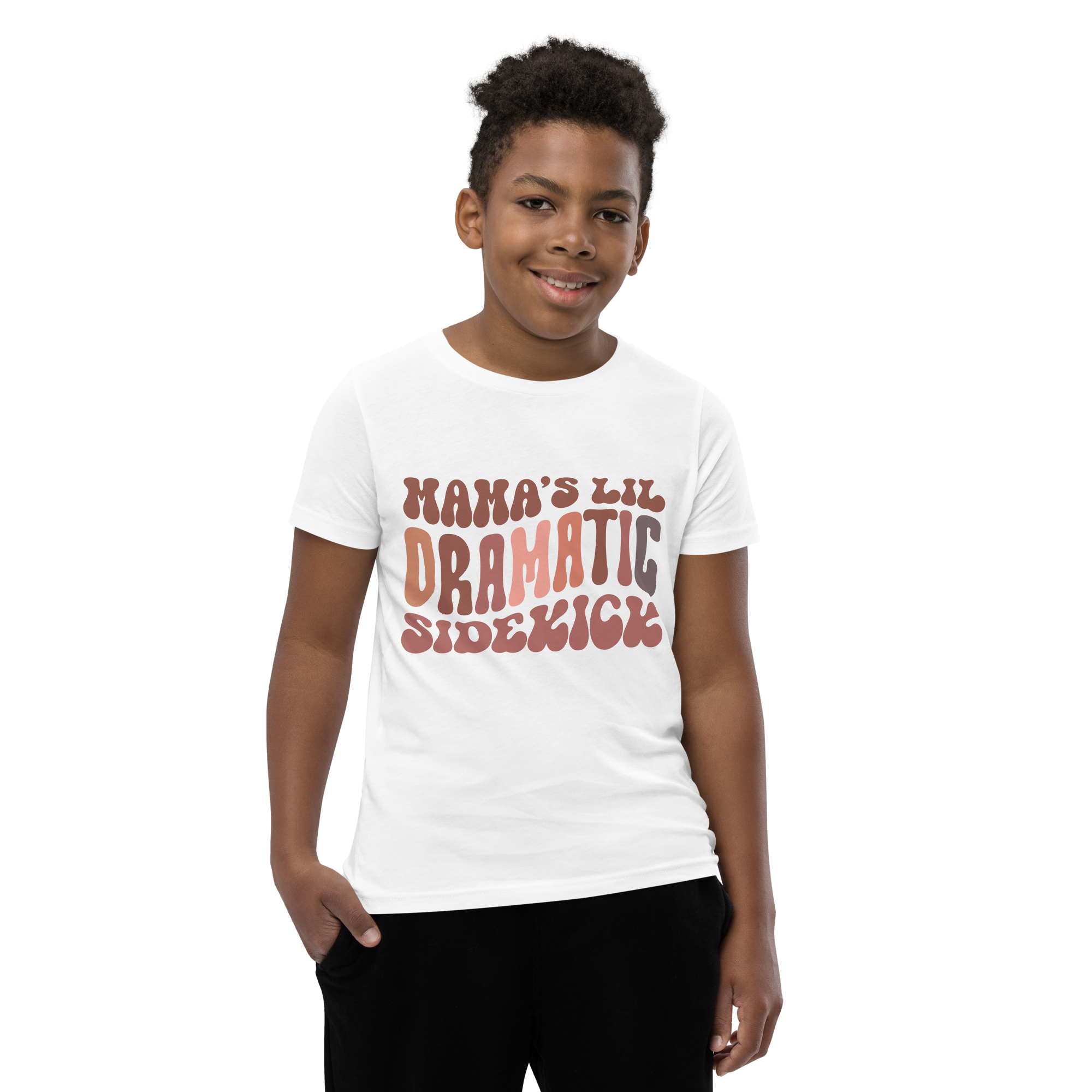 Mama's Lil Dramatic Sidekick Youth Short Sleeve T-Shirt