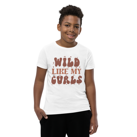 Wild Like My Curls Youth Short Sleeve T-Shirt