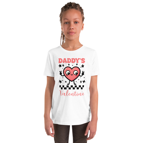 Daddy's Valentine Youth Short Sleeve T-Shirt