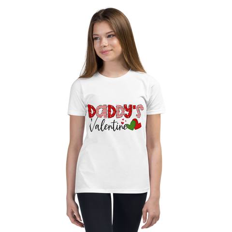 Daddy's Valentine Youth Short Sleeve T-Shirt