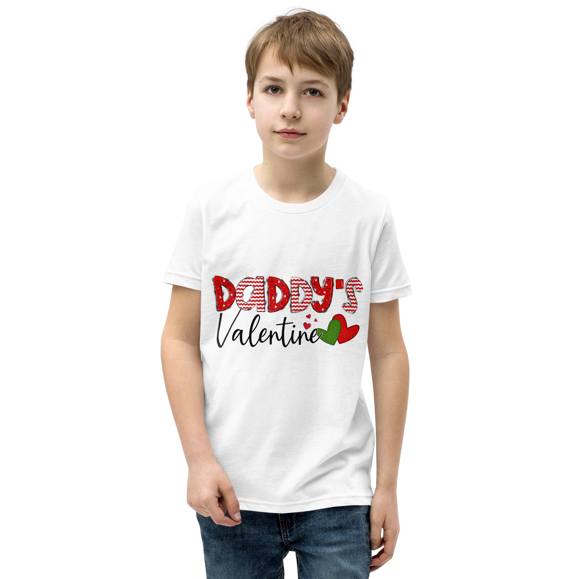 Daddy's Valentine Youth Short Sleeve T-Shirt