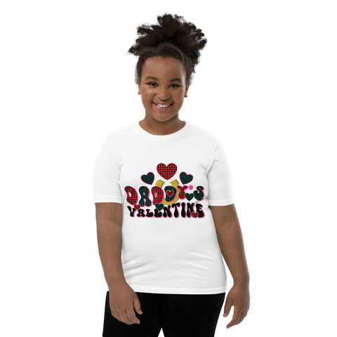 Daddy's Valentine Youth Short Sleeve T-Shirt